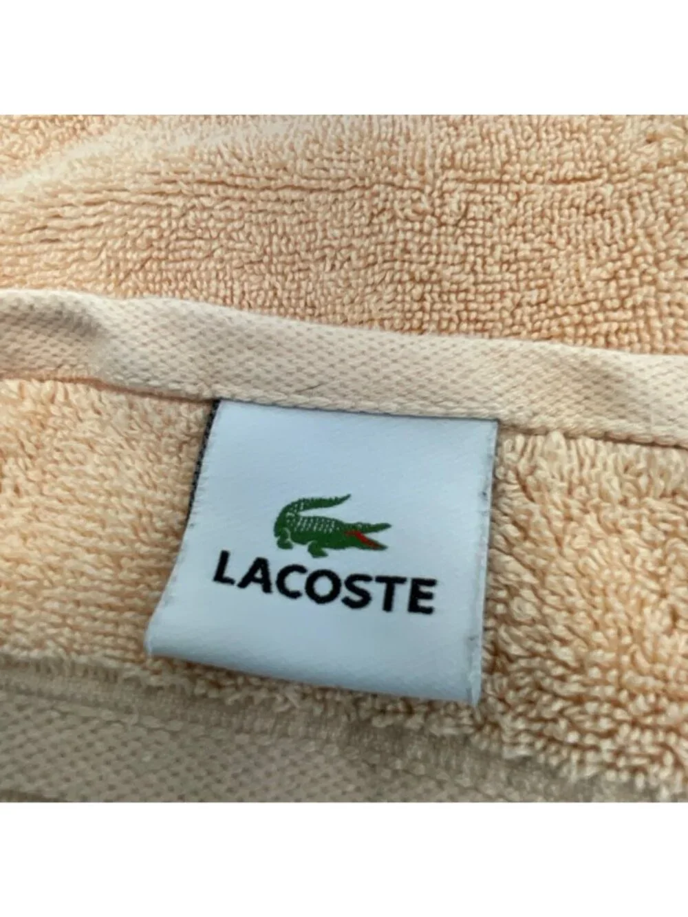 Lacoste Beige Hand Towel 100% Cotton Embroidered‎ Logo